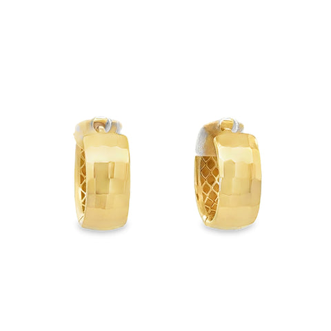 14ky Faceted Huggie Hoop