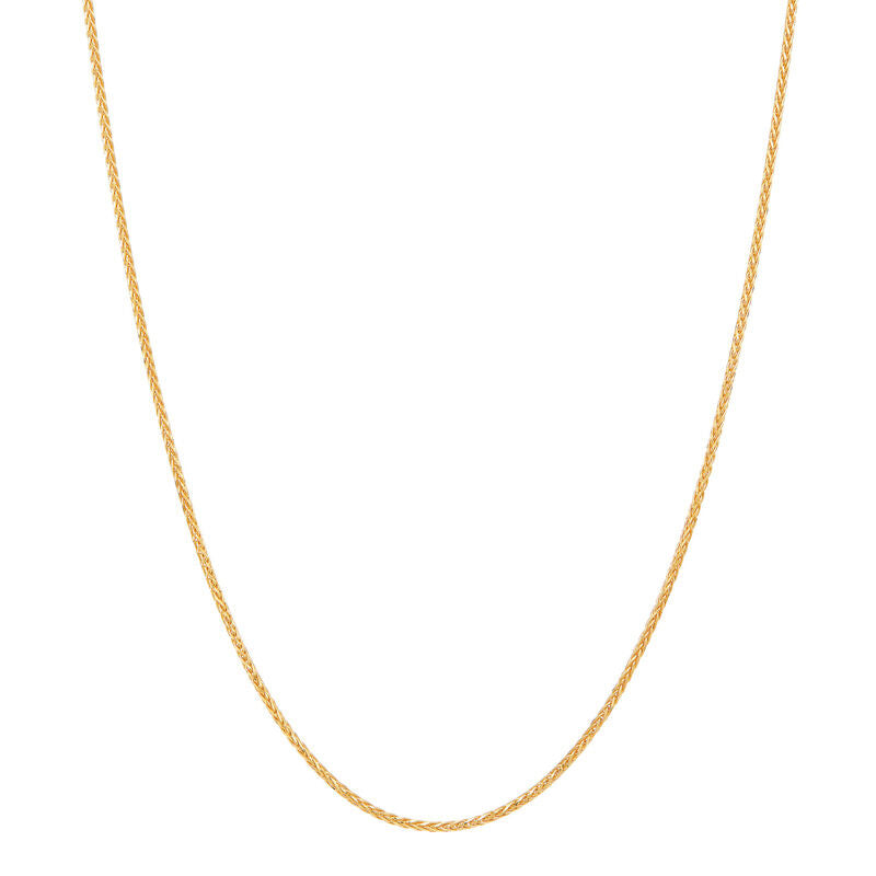 Yellow 14 Karat 1Mm Solid Spiga Wheat Chain Length 18