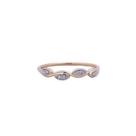 Curved Marquise Fashion Ring | 14k Yellow