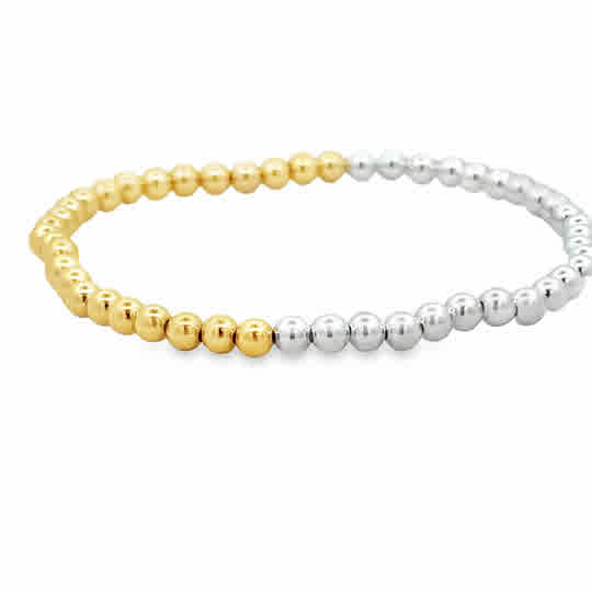 4mm Gold Filled Beads and 4mm Sterling Silver Beads 7''