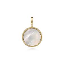 Inlay Pearl Pendant | 14k White (2.89ct Round)