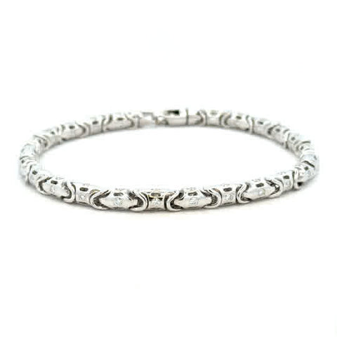 18kw Round Inlay Link Bracelet with 2.80ctw Round Diamonds, 8.5''