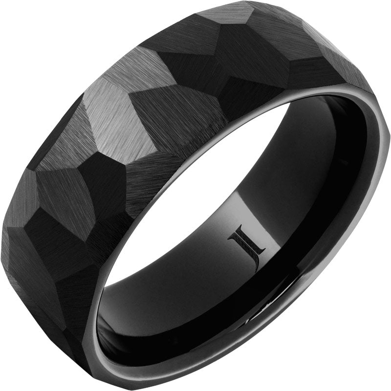 Gent's Black Ceramic 8Mm Flat Chisel Gents Ring Size 10.5