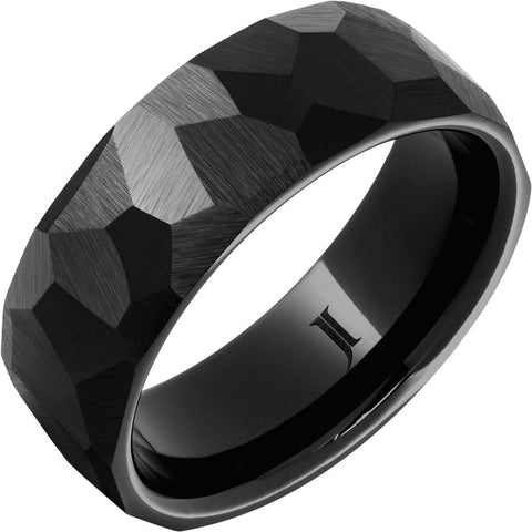 Gent's Black Ceramic 8Mm Flat Chisel Gents Ring Size 10.5