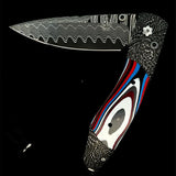 The Spearpoint ‘Detroit Agate|  'Mind Melt' Damascus With Inlaid With Fordite