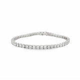 18 Karat White Gold, Tennis Style Bracelet, Set With 7.28ctw Round Brilliant Cut Diamonds