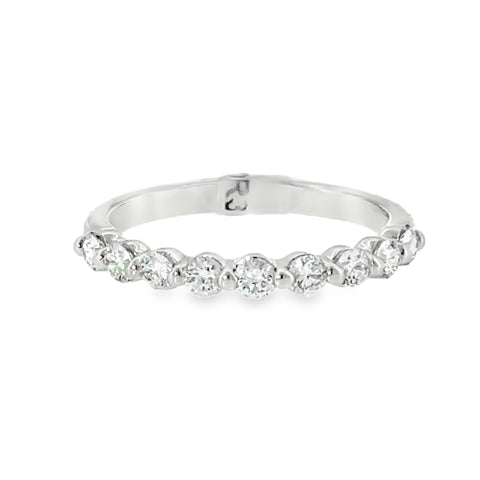 14 Karat White Gold Prong Set .50ctw Lab Created Round Brilliant Cut Diamonds Anniversary Ring