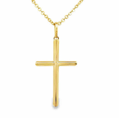 Yellow 14 Karat Tube Cross Charms Length 20 Style: Brilliant Forzatina