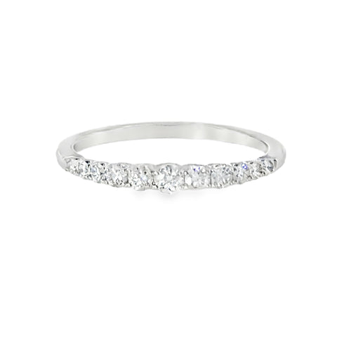 10 Karat White Gold Graduated .33ctw Round Lab Created Diamond Anniversary Ring
