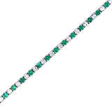 Lady's White 18 Karat Prong Set, Alternating Bracelet Length 7 With 31