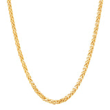 Yellow 14 Karat Diamond Cut 2.5Mm Hollow Spiga Chain Length 22