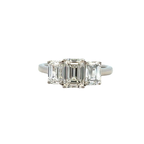 Diamond Three Stone Ring | 14k White