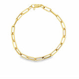 Yellow 14 Karat 10.7Mm Hollow Paperclip Bracelet Length 7.5