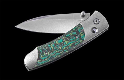 William Henry’s A200-10 expands on our tradition of fine folding knives with a design that has a little attitude, a lot of finesse, and remarkable utility in a compact and lightweight package. Each blade is crafted from S35VN stainless steel honed to a