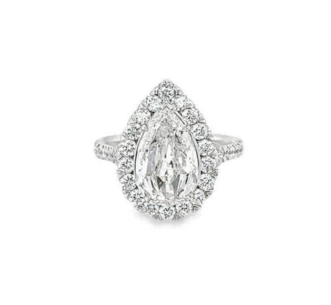 Halo Ring | 14k White (2.17ct Pear)