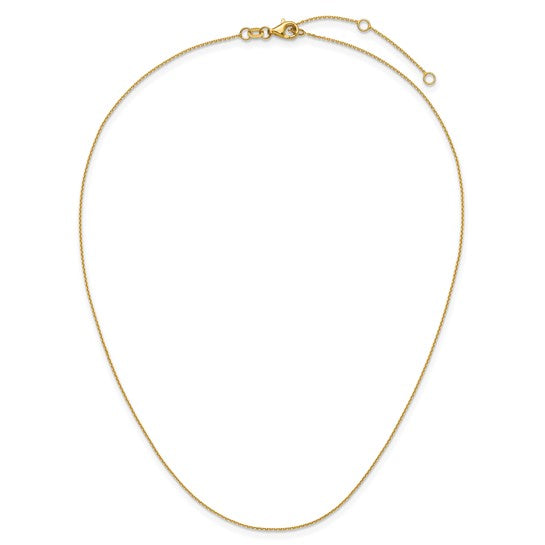 Yellow 14 Karat Diamond Cut .85Mm Square Cable Chain Length 16+2