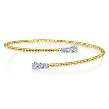 Bujukan Bead Bypass Bangle | 14k White/Yellow