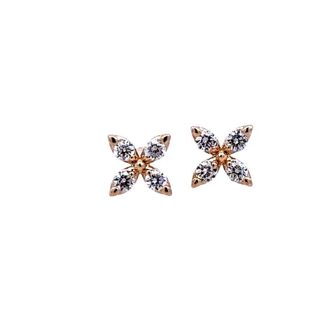 Clover Stud Earrings | 14k Yellow