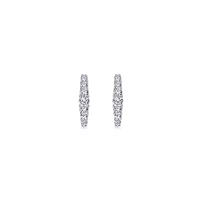 Graduating Huggie Hoop Earrings | 14k White