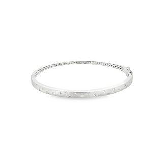 Scattered Narrow Bangle Bracelet | 14k White