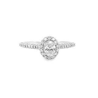 Halo Ring | 14k White (0.25ct Oval)