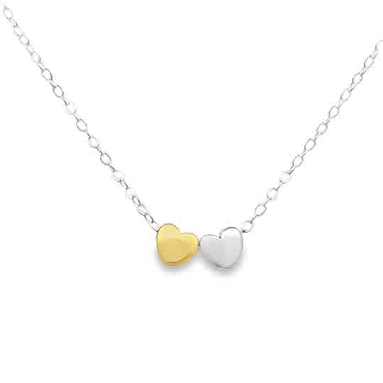 Lady's Tt Ss/14K Gold Filled Little Loves With Two Heart Charms, One S