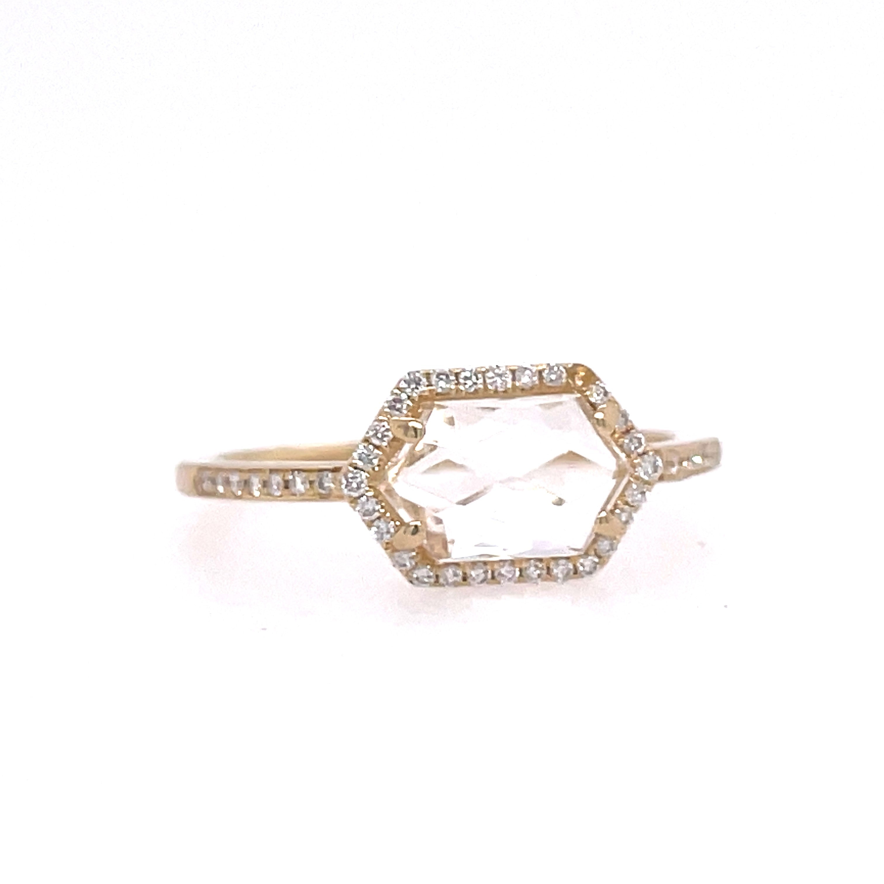 Hexagon Geometric Fashion Ring | 14k Yellow (1.00ct Hexagon)