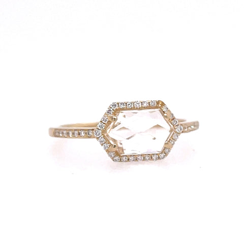 Hexagon Geometric Fashion Ring | 14k Yellow (1.00ct Hexagon)
