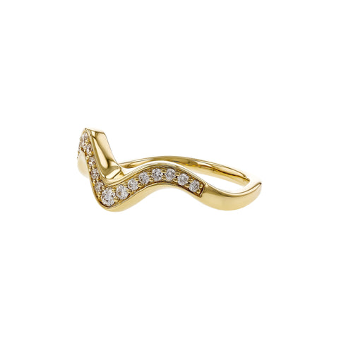 14 Karat Yellow Gold, Zig Zag with .25ctw Round Brilliant Cut Diamonds