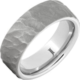 White Sandblast Serinium 8Mm Flat Thor Wedding Band Size 10