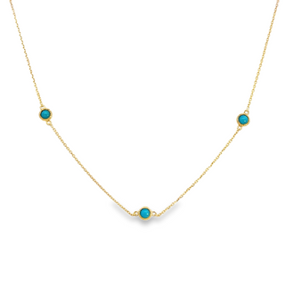Turquoise Stations Necklace | 14k Yellow
