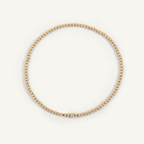 2mm Gold Filled Beaded Bracelet