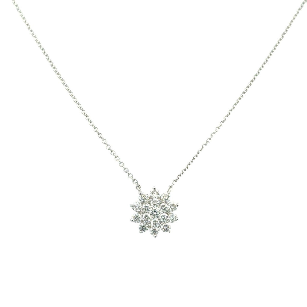 Cluster Flower Necklace | 18k White