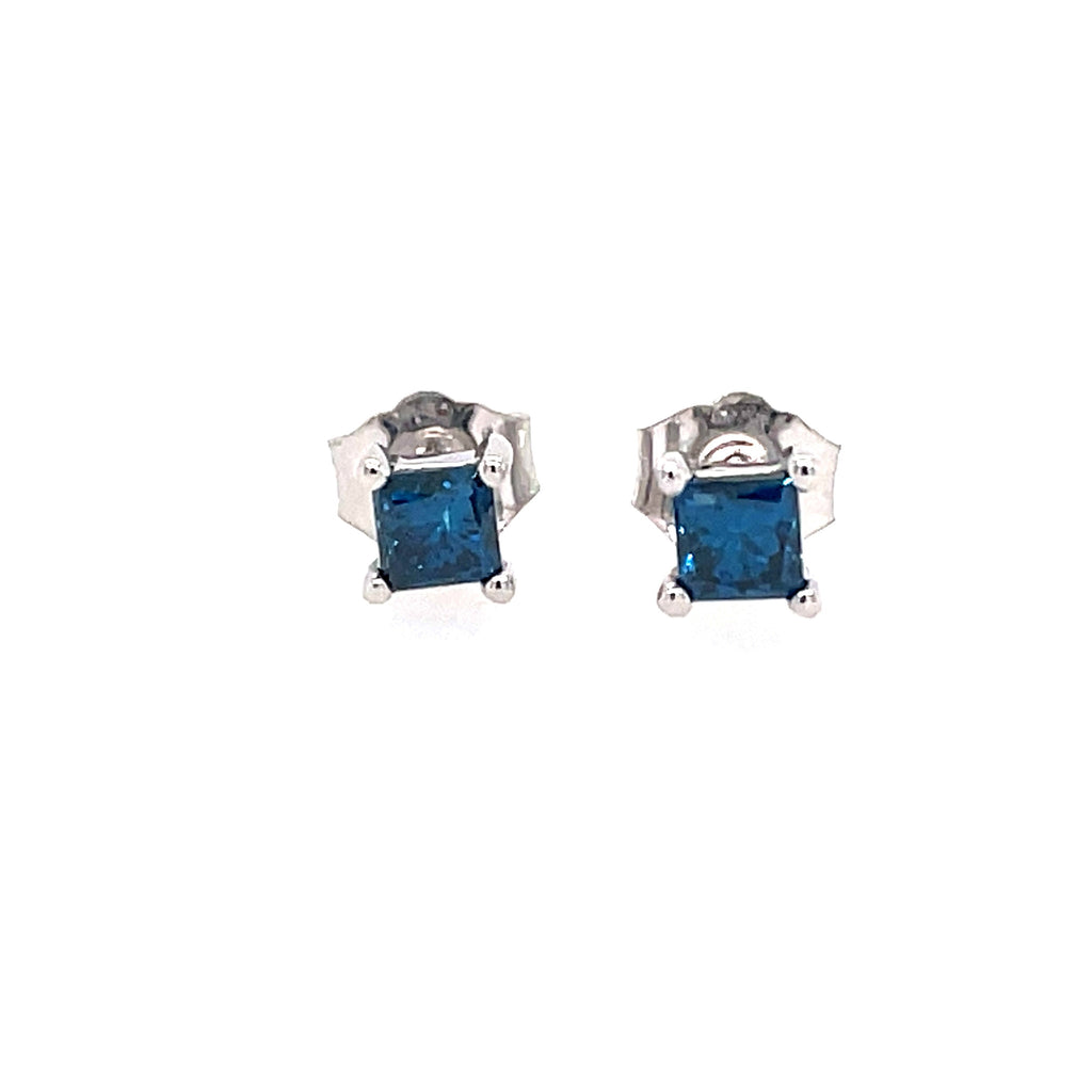 Four Prong Stud Earrings | 14k White