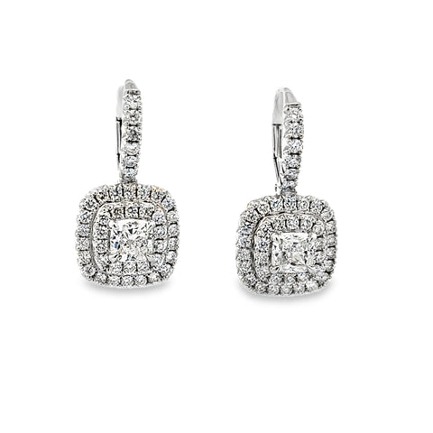 Diamond Dangle Earrings | 18k White