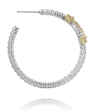 Pave' Hoop Earrings | 14k Yellow/White Sterling