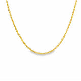 Yellow 14 Karat 1.15Mm Solid Sparkle Singapore Chain Length 16