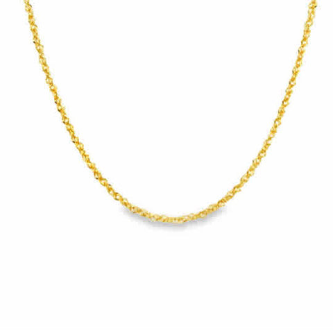 Yellow 14 Karat 1.15Mm Solid Sparkle Singapore Chain Length 16