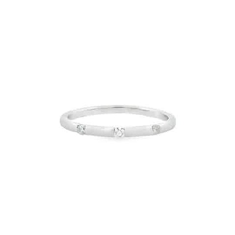 Inlay Stackable Fashion Ring | 14k White