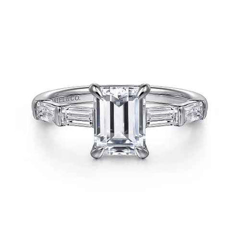 Baguette Cathedral Ring | 14k White