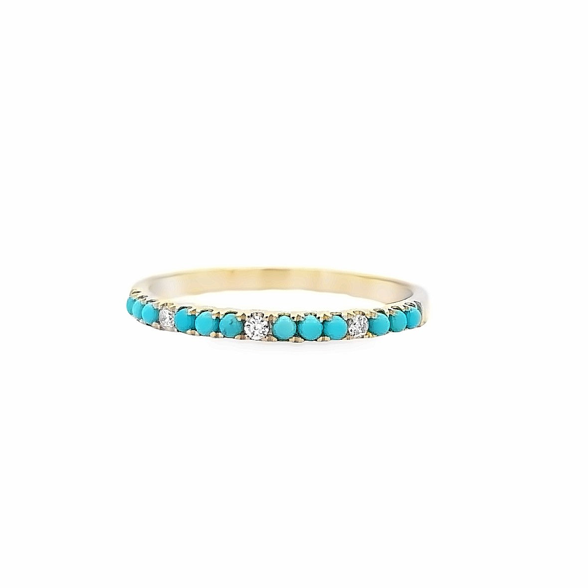 Turquoise Stackable Fashion Ring | 14k Yellow