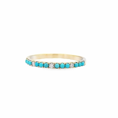 Turquoise Stackable Fashion Ring | 14k Yellow