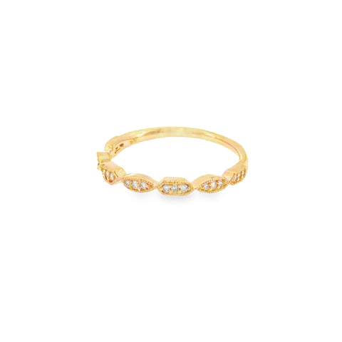 10 Karat Yellow Gold Twist Style with Round Brilliant Cut Diamonds .10ctw Anniversary Ring