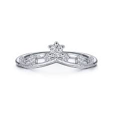 Curved Crown Fashion Ring | 14k White