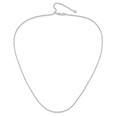 Leslie's 22" 14K White Gold Adjustable 1.3mm D/C Wheat Chain
