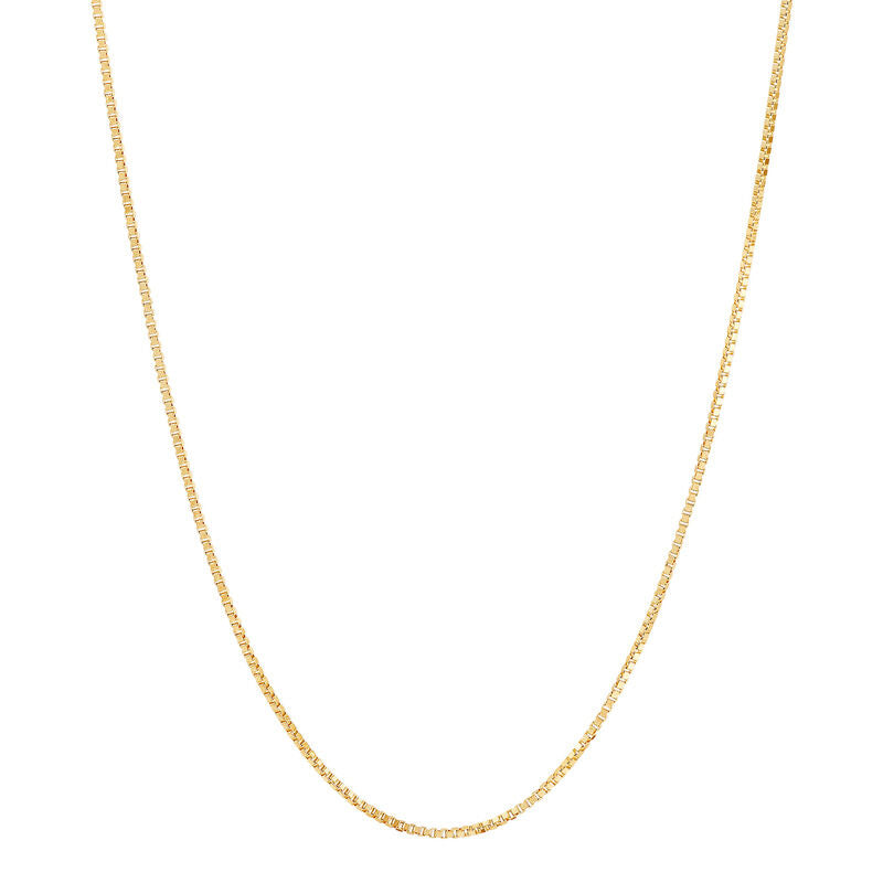 Yellow 14 Karat .55Mm Solid Box Chain Chain Length 18