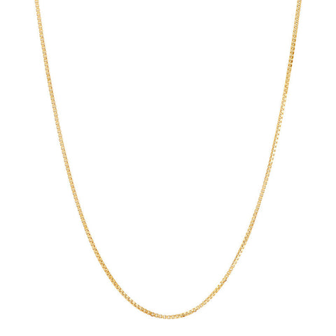 Yellow 14 Karat .55Mm Solid Box Chain Chain Length 18