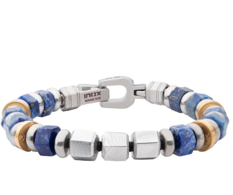 8mm Mokume Gane and Lapis Lazuli Beads Bushido Virtue Bracelet
