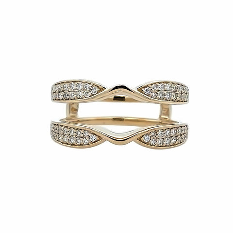 Pavé Double Row Ring | 14k Yellow