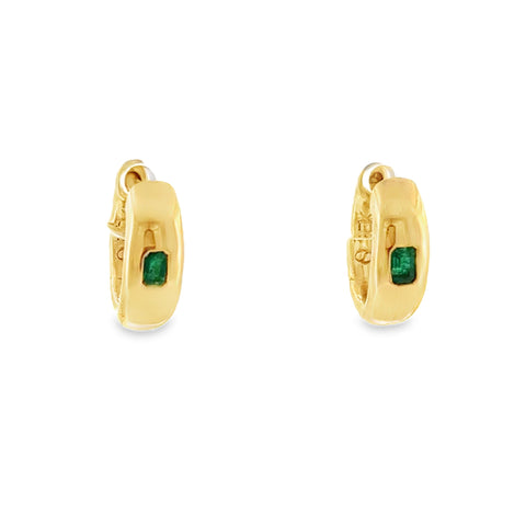 Silent Opus Uno Huggies with .07ct Emeralds
